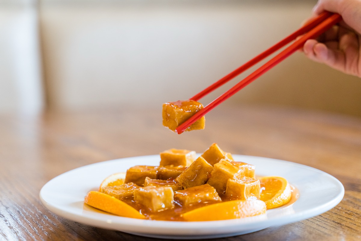 Spicy Orange Tofu at Autumn Court, Phoenix